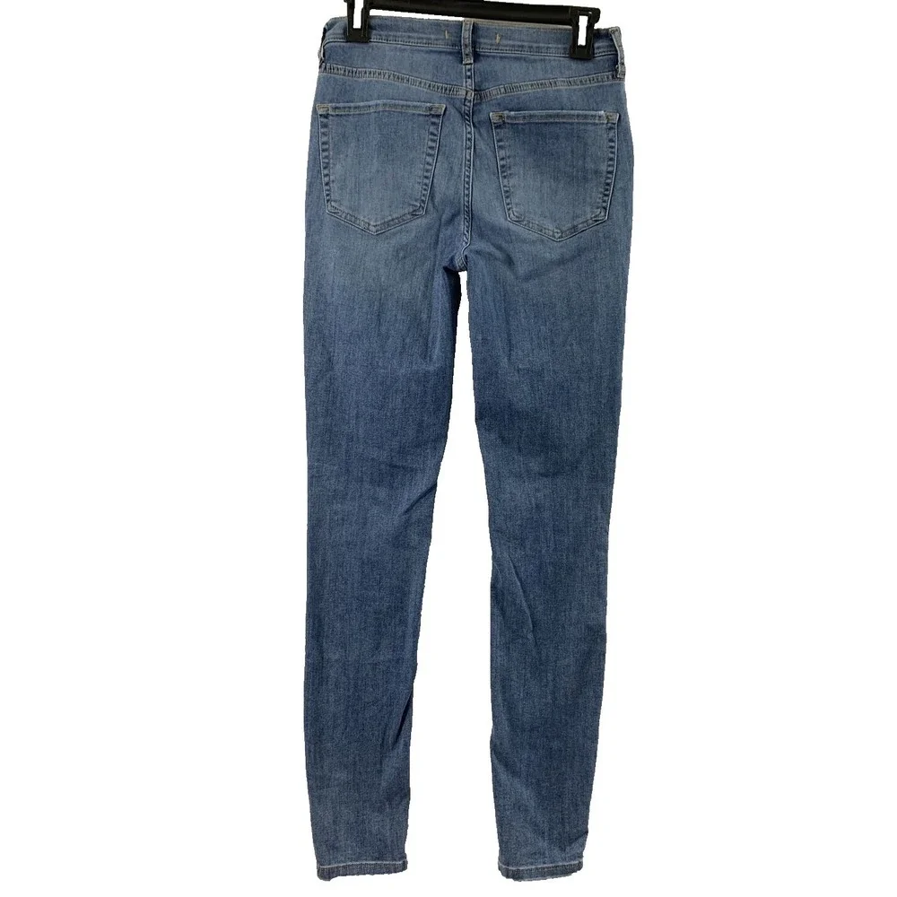 Free‎ People Jeans Womens Size 28 Destroyed Distress Skinny Medium Wash Denim